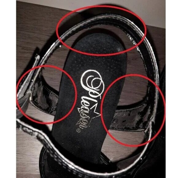 Pleaser KISS-209 Black Ankle Strap Stiletto Platform High Heels Size 7 PLS READ! - Picture 7 of 16